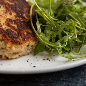 Golden brown fish cakes with crispy coating.