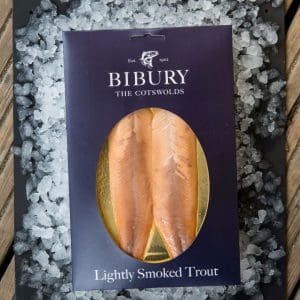 Lightly smoked trout fillets, Bibury Fine Foods.