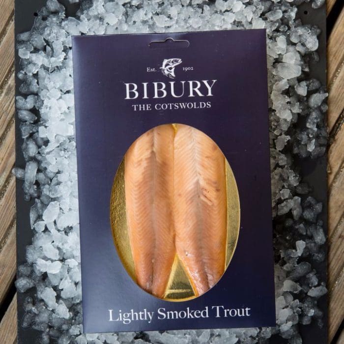 Lightly smoked trout fillets, Bibury Fine Foods.