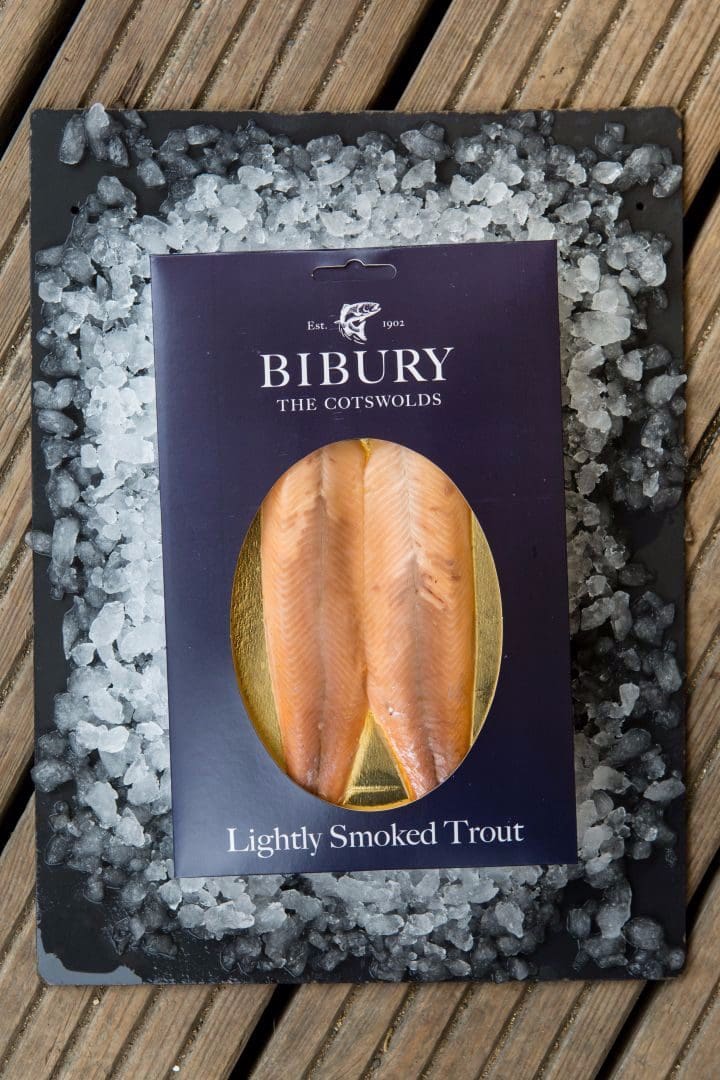 Lightly smoked trout fillets, Bibury Fine Foods.