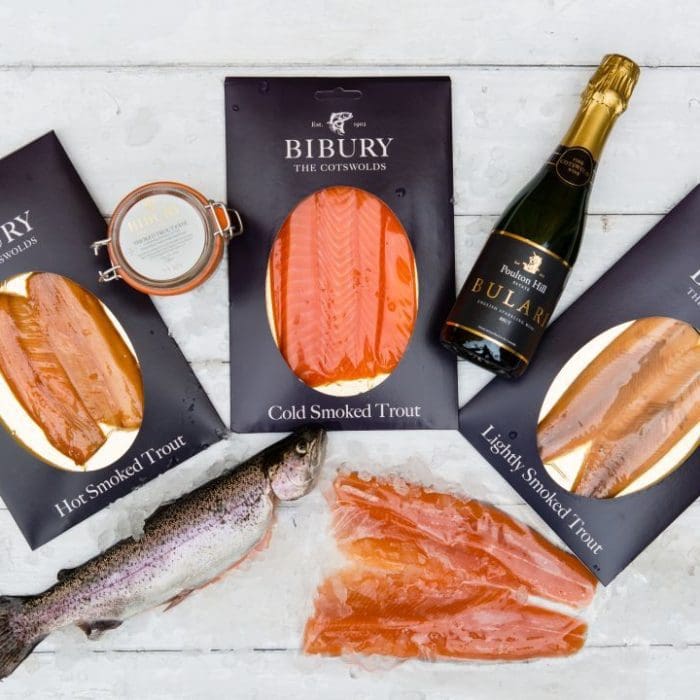 The Bibury Box with trout products and Poulton Hill ‘Bulari’ sparkling wine.