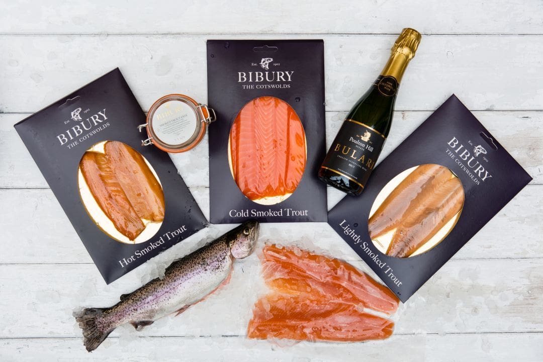 The Bibury Box with trout products and Poulton Hill ‘Bulari’ sparkling wine.